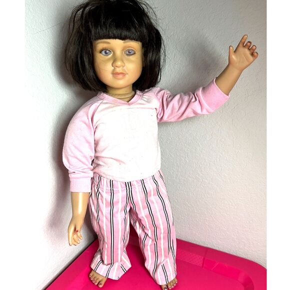 Vintage My Twinn Madison Doll 23” Posable Purple Eyes Brown Hair Articulated '96 - Picture 1 of 8
